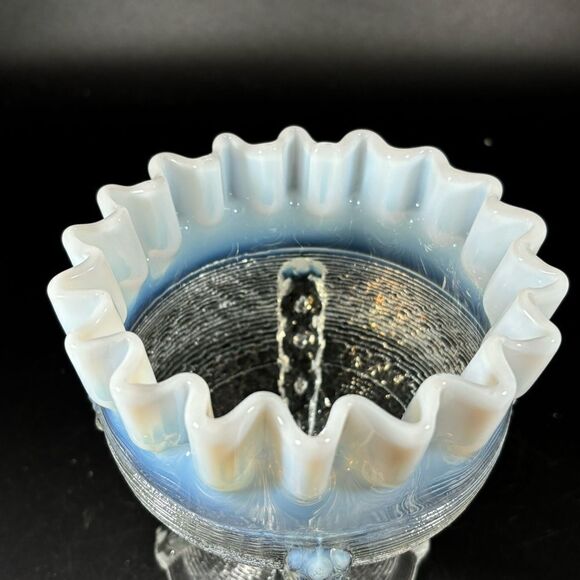 Antique Northwood Opalescent Klondike Primrose Rose Bowl Button & Panel Vintage - Picture 2 of 6